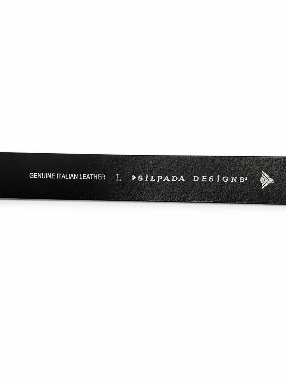 Silpada Designs Genuine Italian Leather Black Belt Silver Flower Buckle Size L